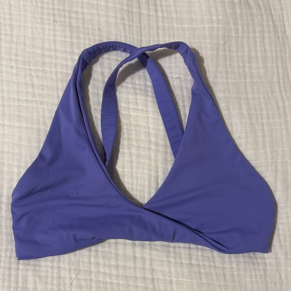 Purple Cross-Back Sports Bra - Women
